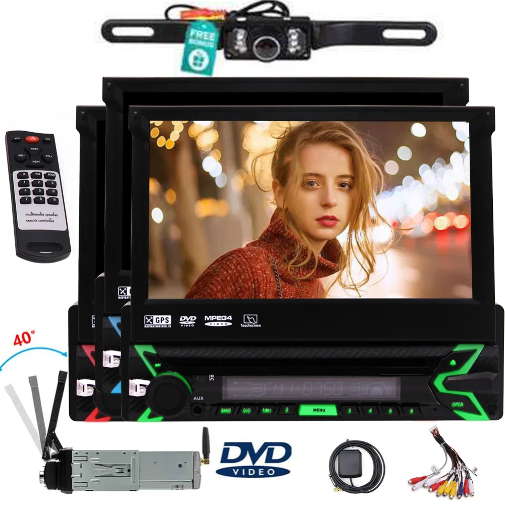

Free 8GB Map Radio Stereo 1 din 7 Inch Car DVD Player GPS Navigation in Dash Autoradio bluetooth Headunit Detachable Front Face