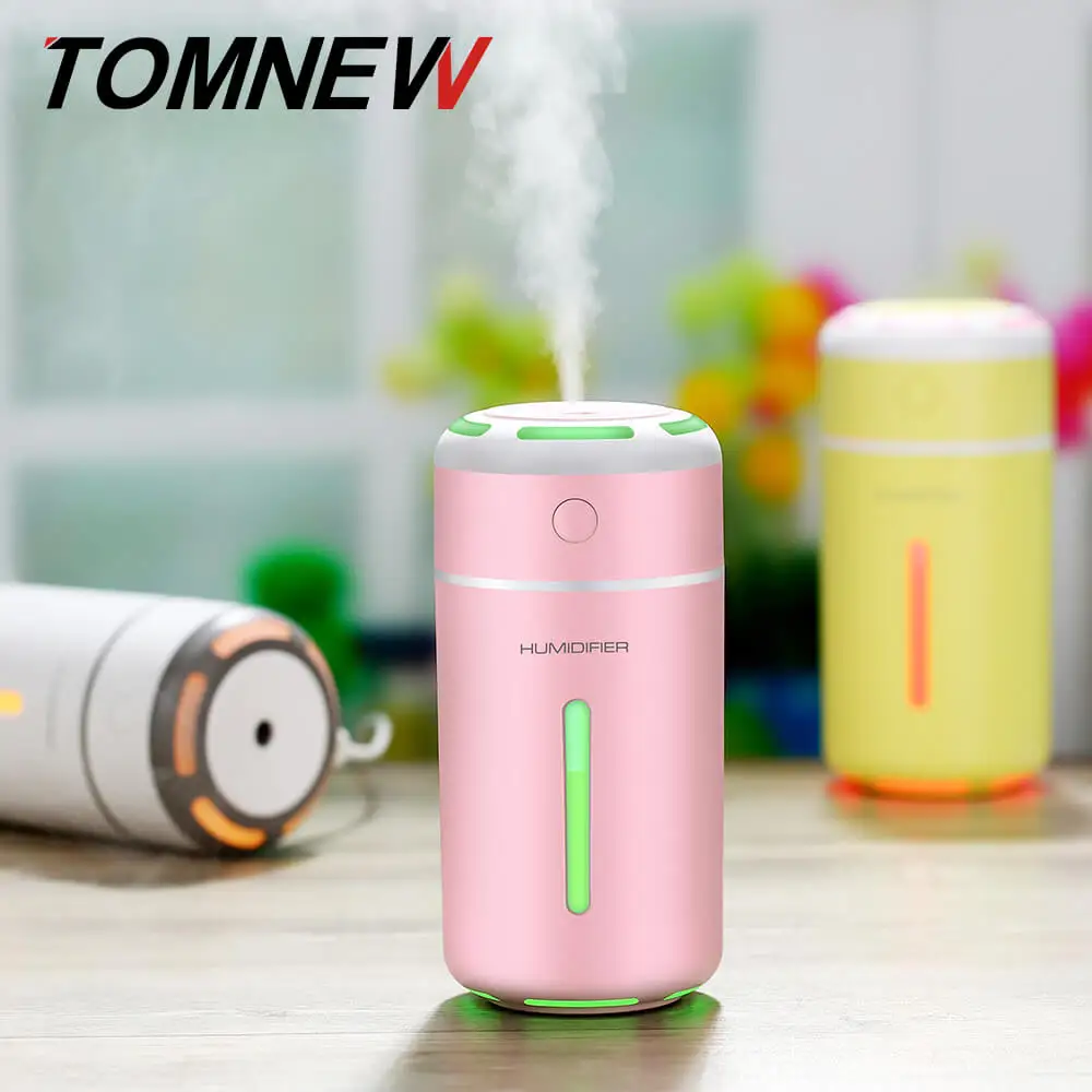TOMNEW 230ML Cool Mist Humidifier USB Mini Portable Ultrasonic Air Diffuser Purifier with LED Night Light for Home Office or Car