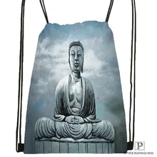Custom buddha-quote-1 Drawstring Backpack Bag Cute Daypack Kids Satchel (Black Back) 31x40cm#20180611-02-76