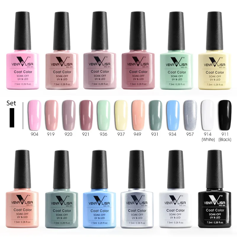 12pcs/lot VENALISA Nail Gel Polish Fast Shipment Russia Warehouse Soak Off UV LED Nail Gel Lacquer 60 Colors 7.5ml Gel Varnish