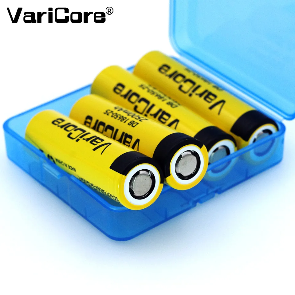 

4 pcs. VariCore New original 3.7V 18650 HE4 2500mah powr 30A discharge Electronic special lithium Rechargeable Batteries+BOX*1