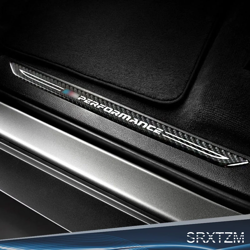 SRXTZM Door Sill Scuff Plate Guards Carbon Fiber Door Sills Protector