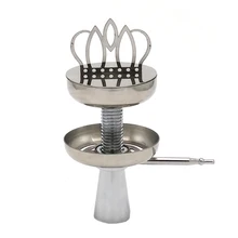 Нержавеющая Сталь Серебряная корона табак для кальяна чаша, водопровод/кальян/Sheesha/Chicha/Narguile держатель угля аксессуары SH203