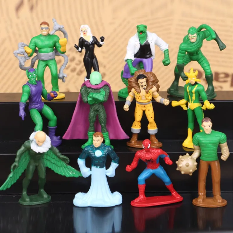 

12pcs/Spiderman 3 Vulture Green Goblin Doctor Octopus PVC Action Figures Spider man Anime Figurines Kids Children Toys