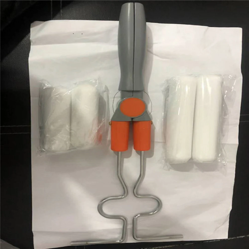 ABS Long Handle Dual Paint Roller Sponge Brush Pro Flocked Edger Wall Painting Runner Tool ABS Long Handle Dual Paint Roller Sponge Brush Pro Flocked Edger Wall Painting Runner Tool