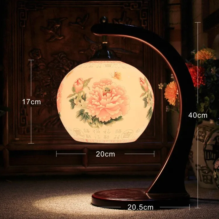 Ceramic table lamp modern chinese style bedroom lamp romantic bedside