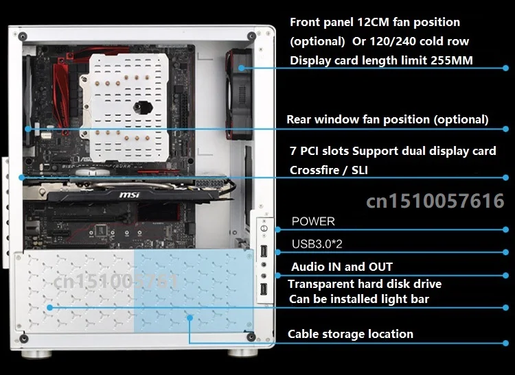 Jonsbo U4S Алюминиевый Чехол для компьютера поддержка ATX Блок питания USB3.0 интерфейс ATX шасси