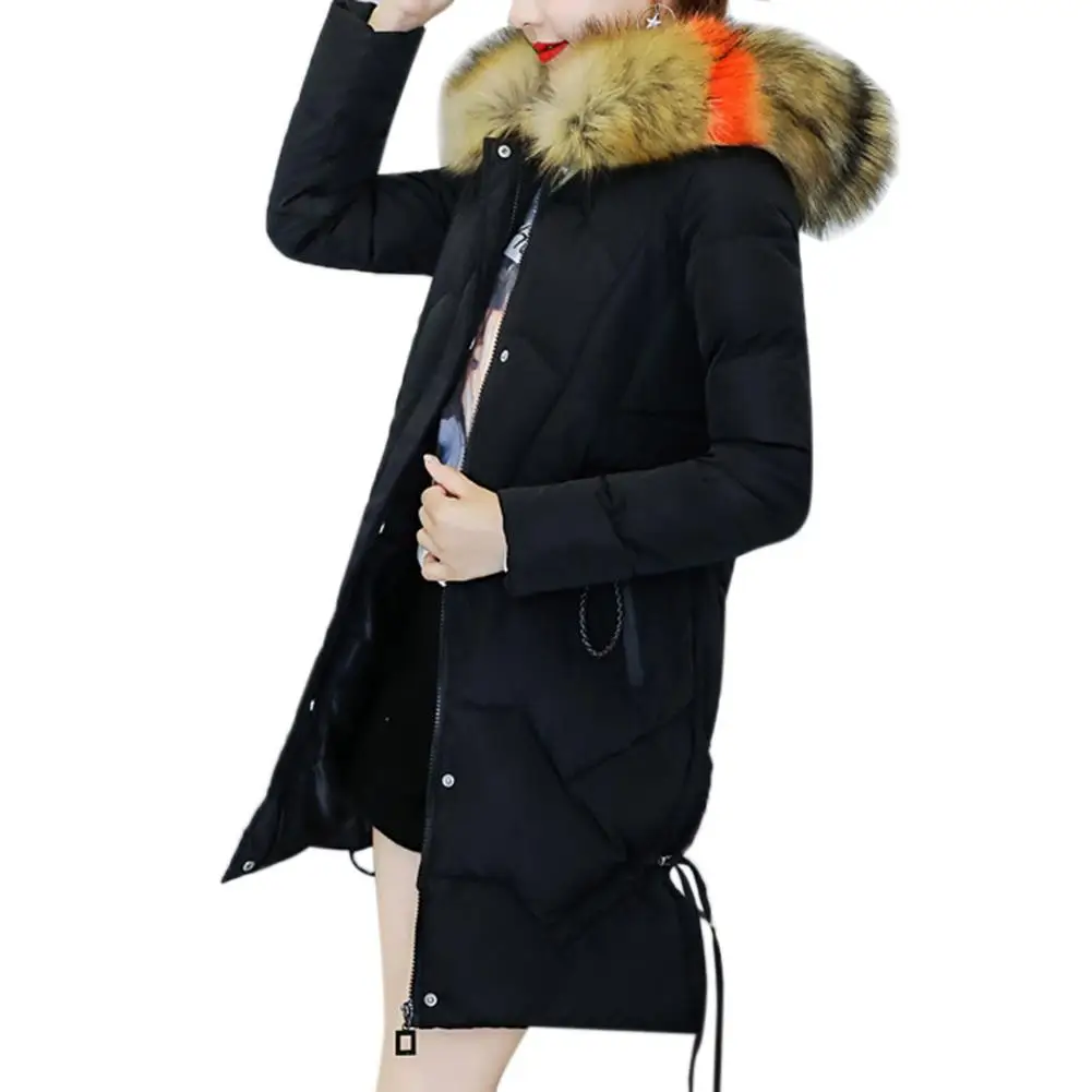 

Yfashion Women Medium Long Type Cold-proof Large Warm Collars Thickened Down Jacket Simple Beautiful Natural Coat 2019