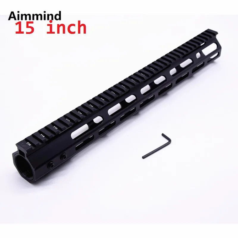 

15 inch MLOK handguard Free Float Super Slim ar 15 Handguard Quad Rail W/ Nut for M4 M16