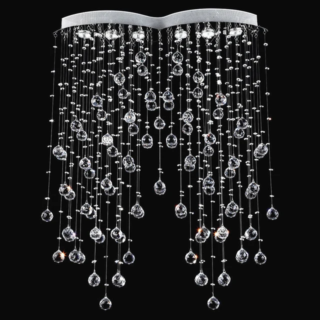 Modern Suspension Lighting Symmetry Rain Drop Crystal Chandelier
