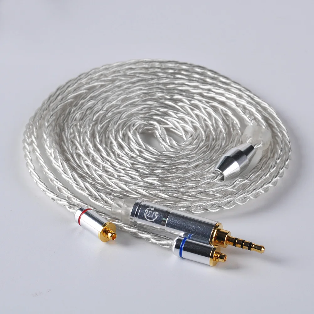 LZ 8 core 6N Single Crystal Copper Silver Plated Cable 2.5/3.5/4.4mm Balanced Cable With MMCX Connector For LZ A5 A4 HQ8 HQ10