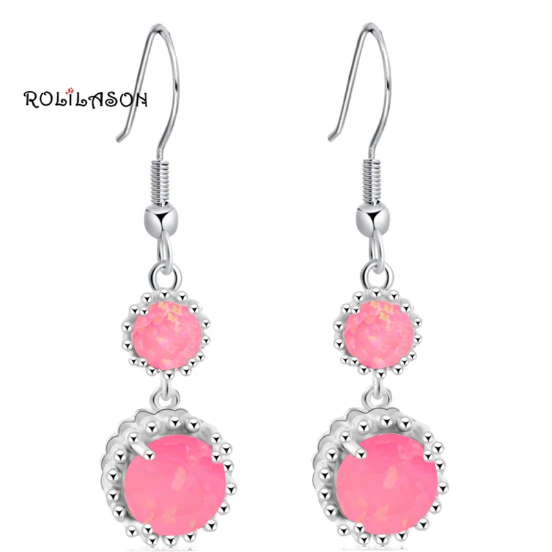

Amazing High quality Pink Fire Opal Silver Stamped Drop Earrings Wholesale & Retail Fashion Jewelry*Opal Jewelry OE506
