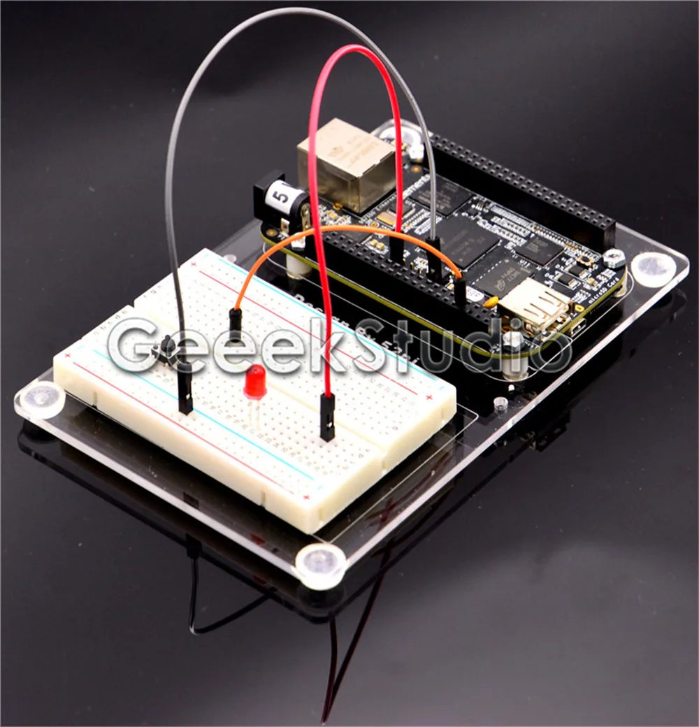 

Acrylic Test Mounting Experiental Plate and Solderless Bread Board 400 Contacts Tie Points Mini Breadboard for BeagleBone Black