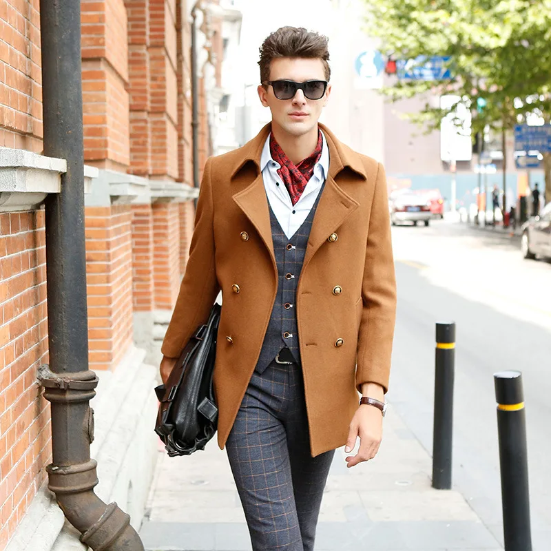 Popular Mens Double Breasted Pea Coat-Buy Cheap Mens