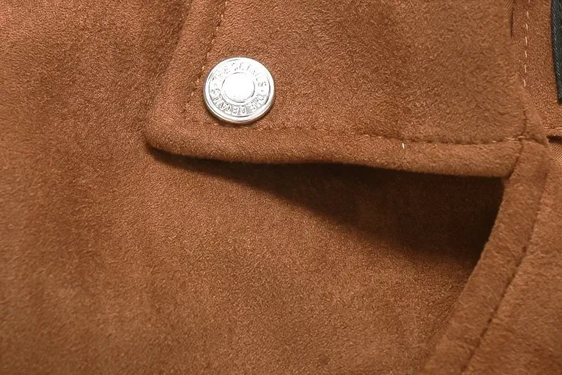 Женский длинный рукав с кисточками сзади длинный кожаный пиджак с кисточками Misfit Бахрома Цвет коричневый тонкий бойфренд стиль PU куртка пальто