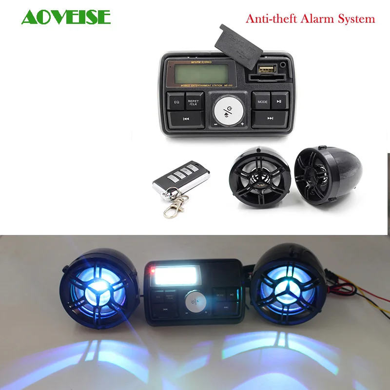 Waterproof Bluetooth alarm editMotorcycle Speakers Stereo Sound System