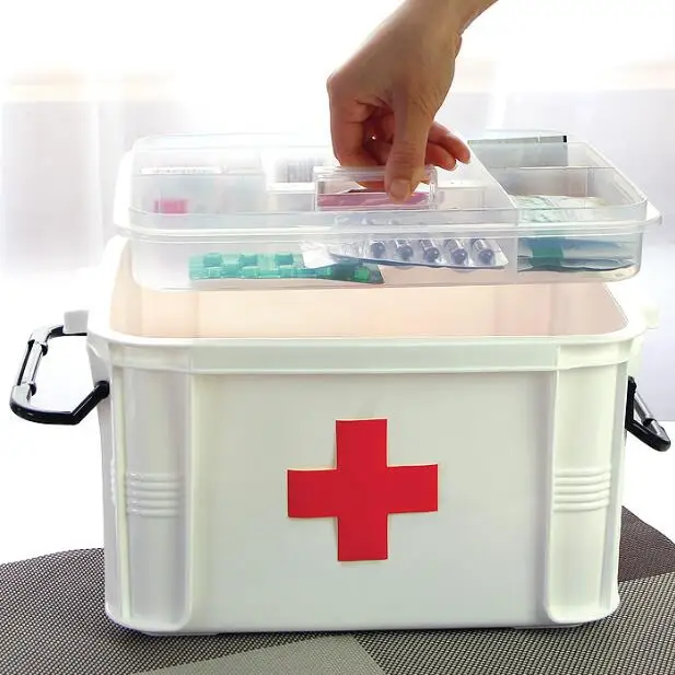 Large Medicine Box First Aid Kit Plastic Multi layer