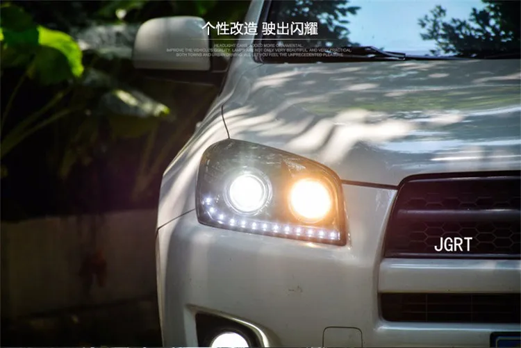 2 шт автомобилей Стиль светодиодный фары для Toyota RAV4 2009-2013 для RAV4 фара светодиодный DRL Объектив Двойной Луч H7 Ксеноновые bi Xenon объектива