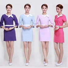 Магазин химиков, рабочая одежда, платье для медсестры с галстуком-бабочкой, летняя элегантная Клубная форма для здоровья, Женская спа-Массажная Рабочая одежда