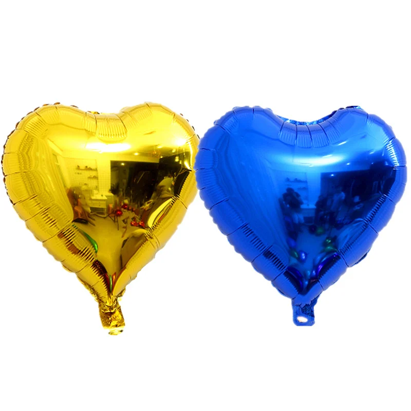 10 шт., 10 дюймов, розовое золото, гелиевые фольгированные шары в виде сердца для свадебного украшения, украшения для дня рождения, Детские шары - Цвет: 5p gold 5p blue