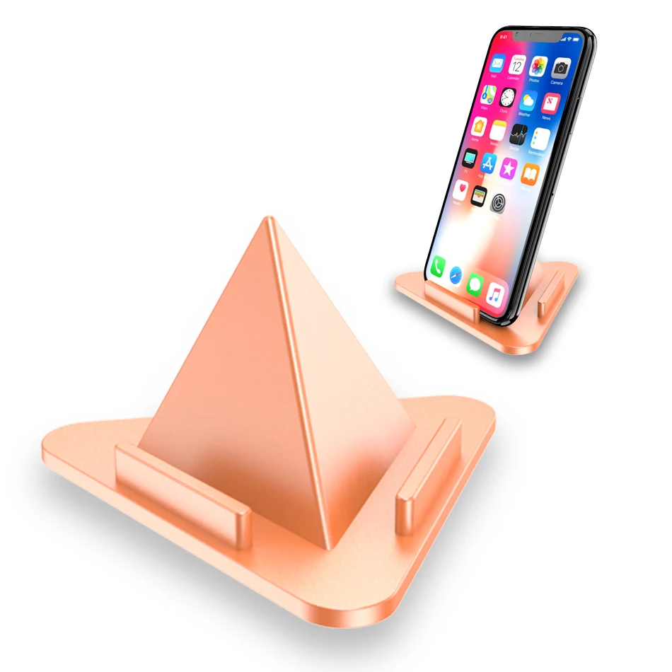

Universal Triangle Three-sided Desktop Stand Bracket Mobile Phone Non-Slip Pyramid Shape Holder Stand Desk for Samsung Xiaomi