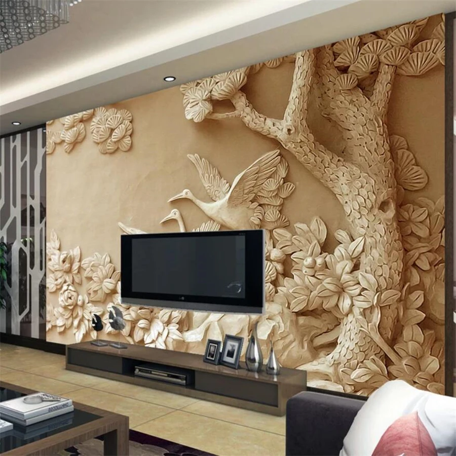 

Custom wallpaper 3d mural papier peint relief tree stereo mural TV background wall papers home decor papel de pared 3d wallpaper