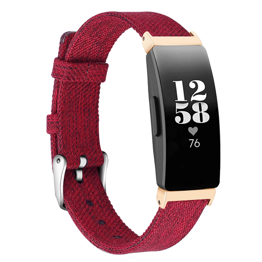 Сменный нейлоновый тканый тканевый ремешок для браслета Fitbit Inspire с металлическим