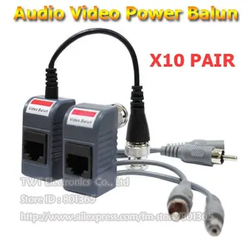 

UTP CCTV Video Audio Power Balun BNC Cat5 Transceiver UTP CCTV Camera Video Power Balun Transceivers Cat5 ,10Pai,Free shipping
