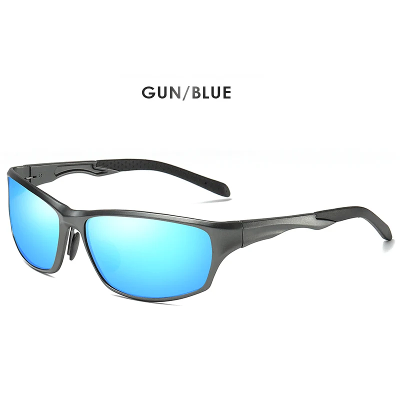Мужские поляризованные солнцезащитные очки в алюминиево-магниевой оправе в стиле милитари, очки для вождения, солнцезащитные очки UV400, мужские солнцезащитные очки gafas de sol de los hombres - Цвет линз: Gun-blue