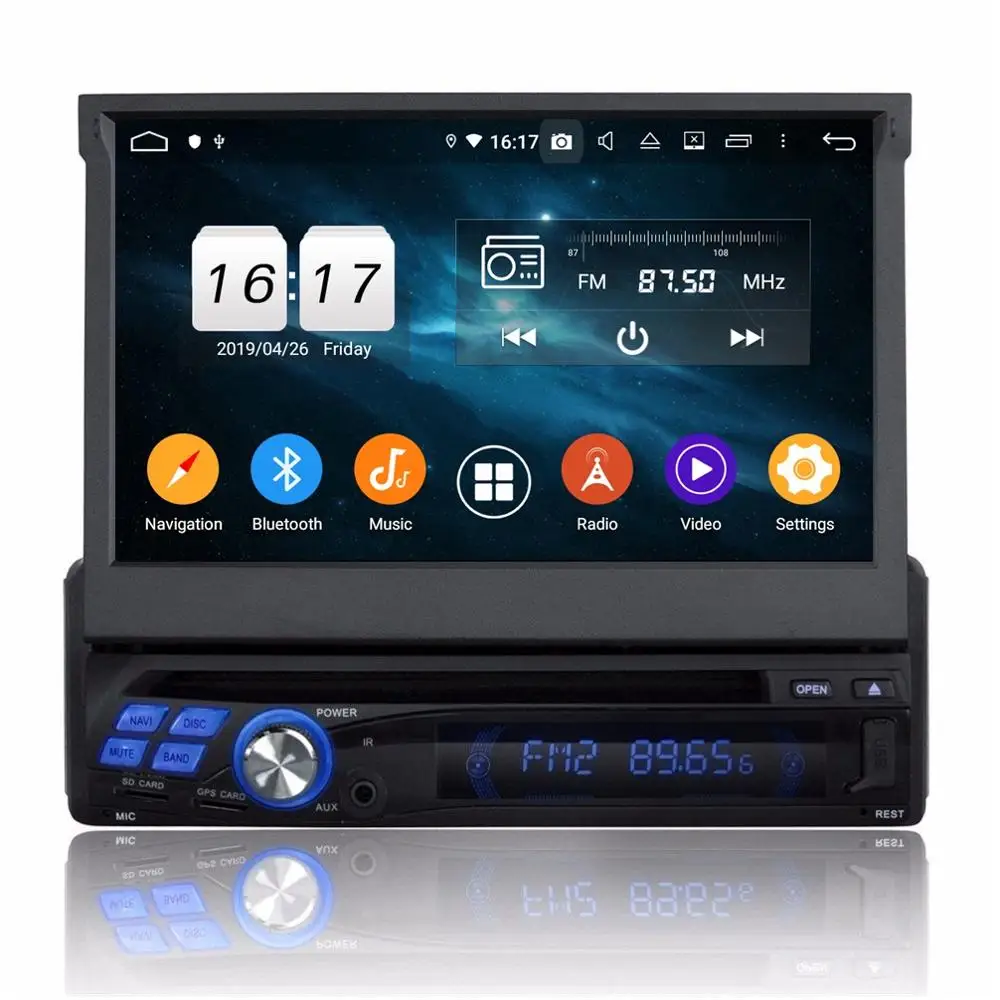 Flash Deal 4GB RAM Car Radio GPS Navigation Octa Core 1 din 7" Android 9.0 Car DVD Player WIFI Bluetooth 4.2 32GB ROM WIFI USB DVR OBD 0