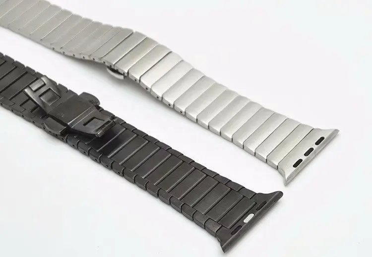 Роскошный браслет из нержавеющей стали для Apple Watch band Бабочка Пряжка металлический ремешок 38 мм/42 мм 40 мм 44 мм для iwatch Series 4 3 2