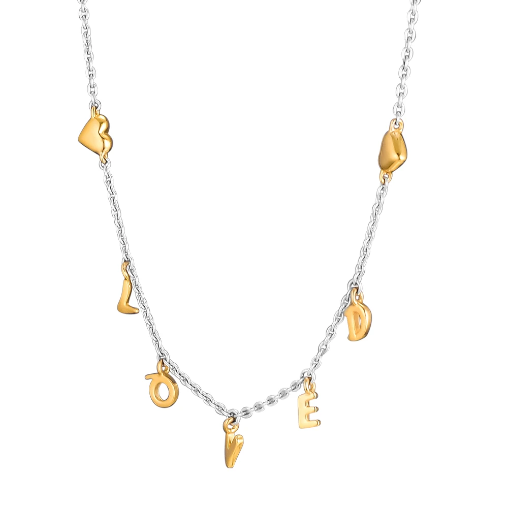 

Genuine 925 Sterling Silver Jewelry Shine Loved Script Necklace Fashion Necklaces for Women DIY Jewelry Making 2019 Newest