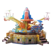 65 штук 3D головоломка колесо обозрения головоломка 360 градусов вращающийся парк развлечений с музыкой и огнями DIY обучающая игрушка