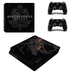 Монстр мира Hunter PS4 тонкий кожи Стикеры наклейка для sony Игровые приставки 4 консоли и 2 контроллера кожи PS4 тонкий Стикеры винил