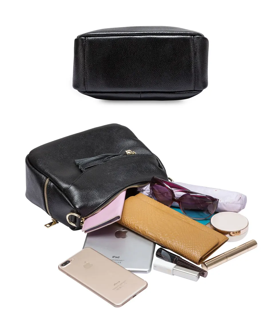 Zency 100% couro genuíno moda feminina ombro