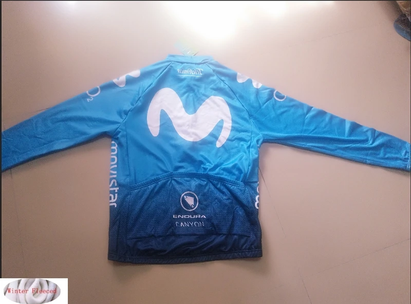 Movistar зима термо флис Велоспорт Джерси мужская одежда с длинным рукавом Bicicleta MTB Maillot Ropa Ciclismo Hombre Ciclismo