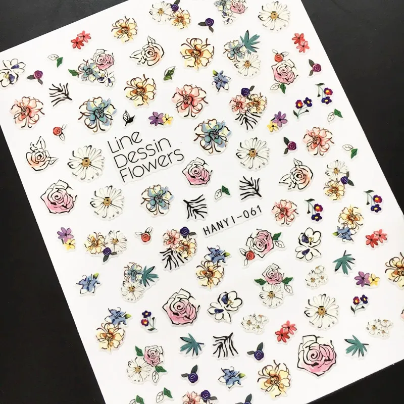 

Newest 3d nail art sticker SOLONAIL CA-346 dessin decals nail tools nail Flower decoration nail accessories supplier