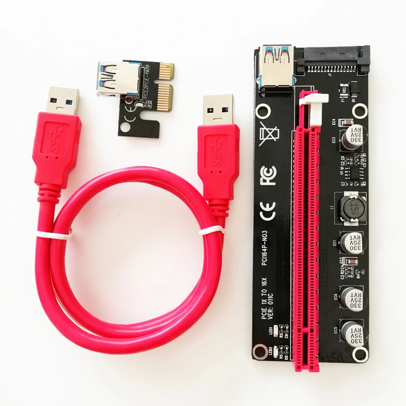 2018 Новинка VER 011C Райзер PCI E PCIe расширитель Экспресс карта 1x до 16x Sata 15pin