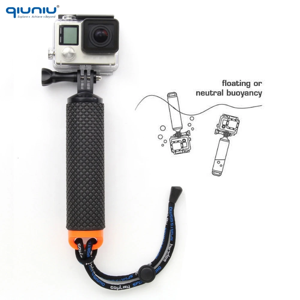 

QIUNIU Floating Handle Bar Handheld Stick Monopod Hand Grip POV Dive Buoy for GoPro Hero 3+ 4 5 6 7 2018 for Xiaomi Yi for SJCAM