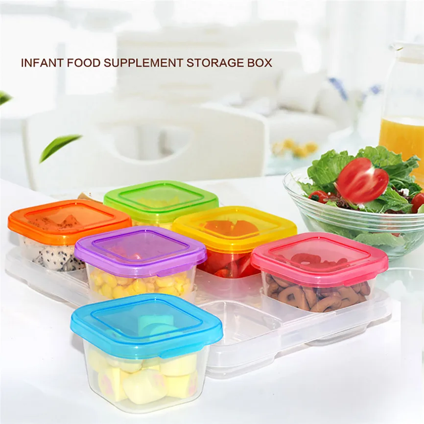 6pcs Baby Food Storage Box Infant Baby Food Storage Box (60ML) With ...