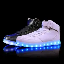 Led lumineux sneakers filles garçons enfants occasionnels shoes élevées lumineux avec recharge s’allume simulation unique pour enfants néon panier