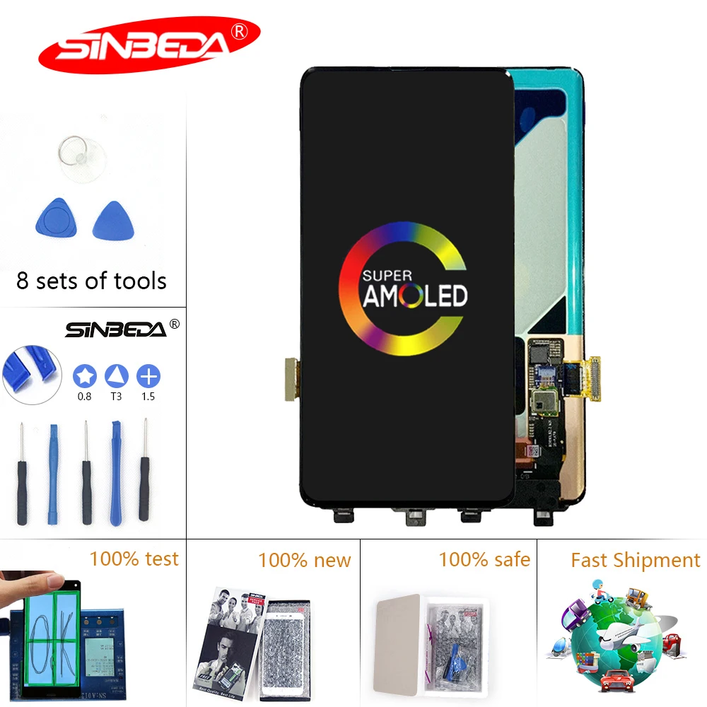 

100% Brand New Super AMOLED for SAMSUNG S10 LCD G9730 Touch Screen Digitizer For SAMSUNG Galaxy S10 Plus LCD G9750 S10e LCD