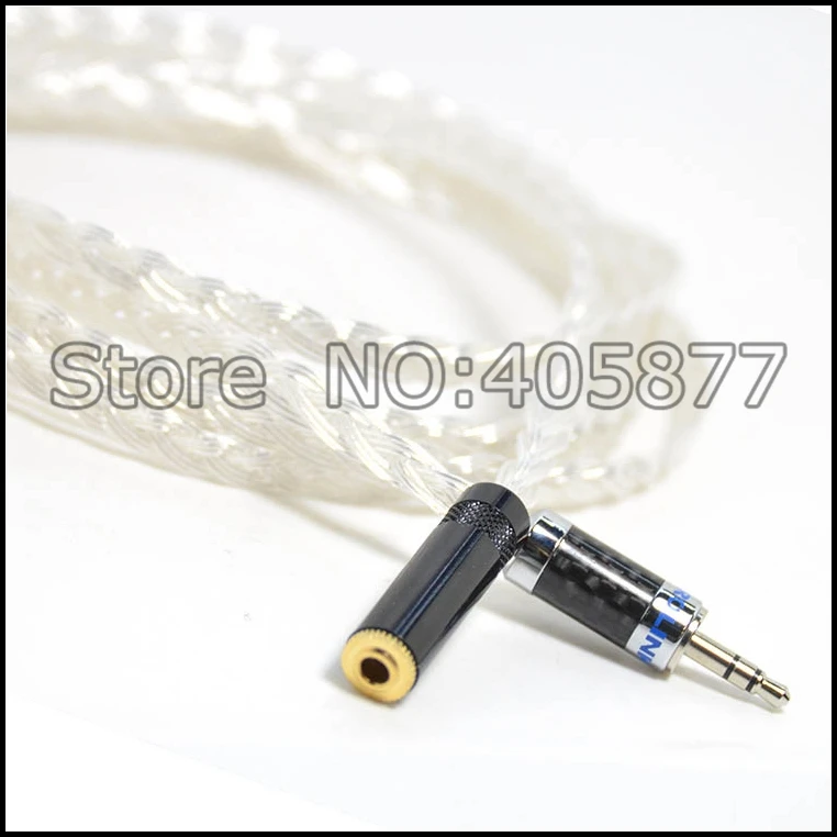 Pair High perfomance silver plated extension audio headphone cable 3 5MM male to female audio cable