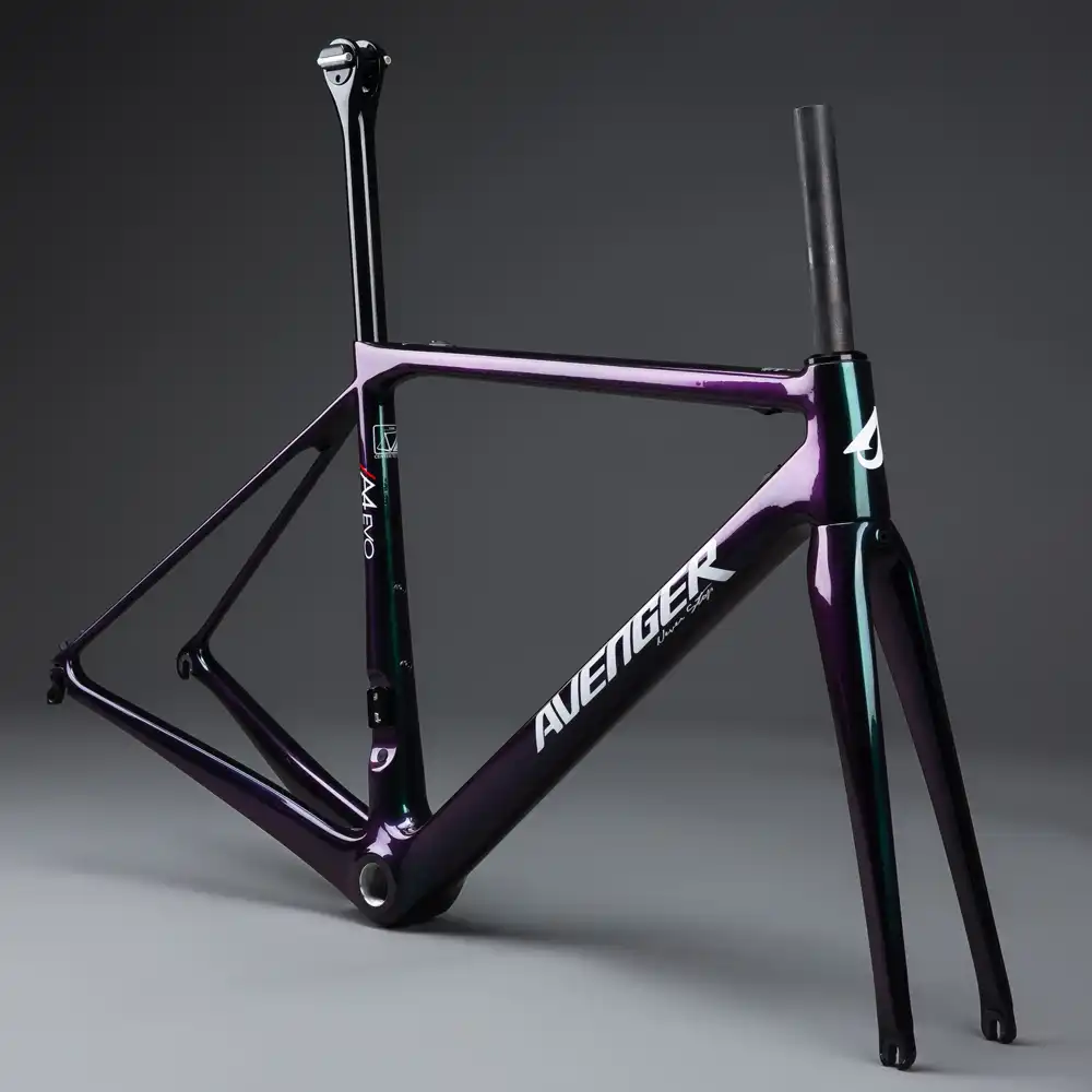 Carbon Aero Disc Road Racing Frameset Avenger Chameleon Paint Bike