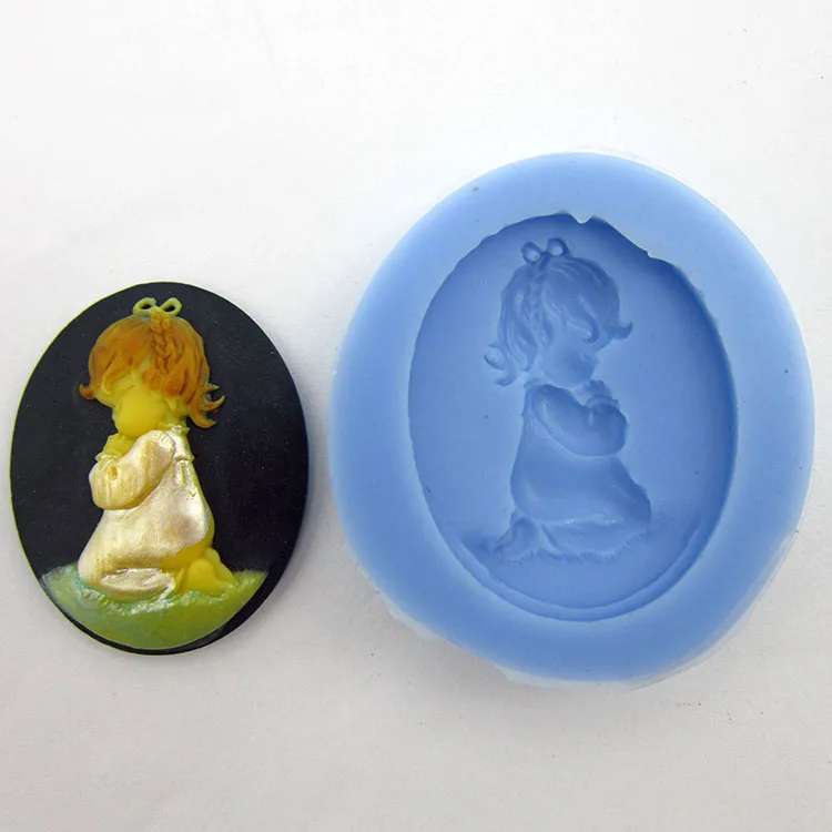 

A1005 Prayer Angel silicone mold baby mold chocolate silicon mold fondant Cake decoration mold