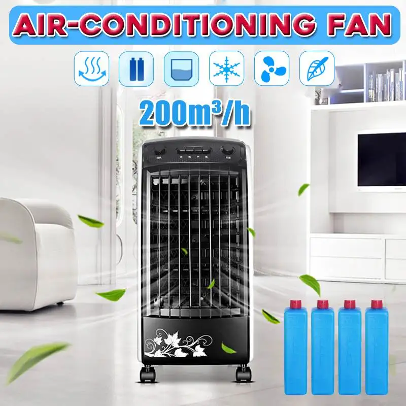 

Warmtoo 220V 65W Air Conditioner 3 Stalls Chiller Strong Refrigeration Air Conditioning Fan Humidifier Cooler Fan+4 ice crystals