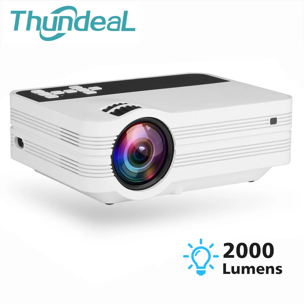 

ThundeaL UB10 HD Mini Projector 2000Lumens Video Portable Digital Projector Support 1080P USB VGA SD AV Video Home Cinema Beamer