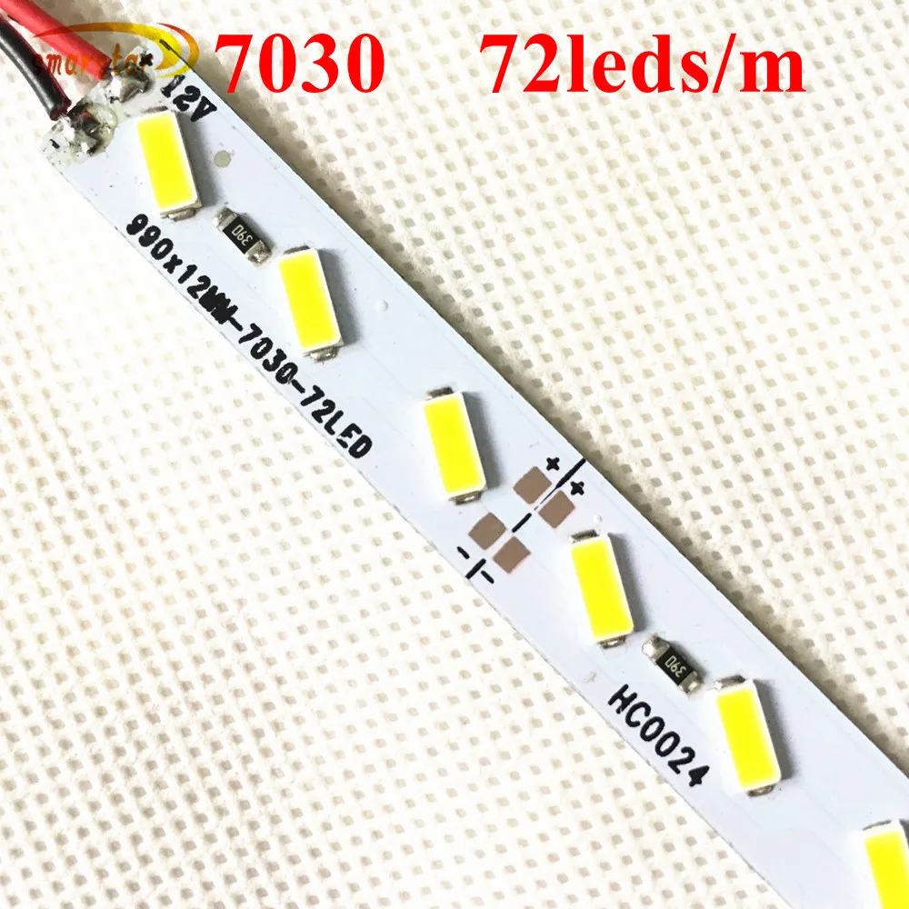 Smarstar 12V 0 5 m Встроенный светодиодный бар свет 7030 SMD LED жесткая полоса U алюминиевая