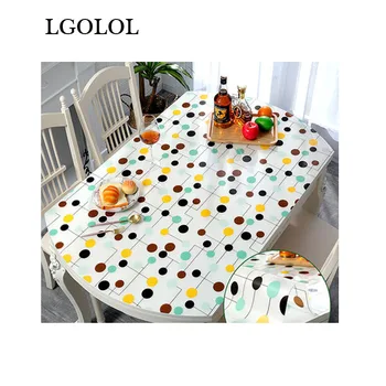 

LGOLOL Oval Tablecloth Waterproof and Oilproof Table Mat PVC Anti-scalding Soft Glass Thick Transparent Table Mat Crystal Plate