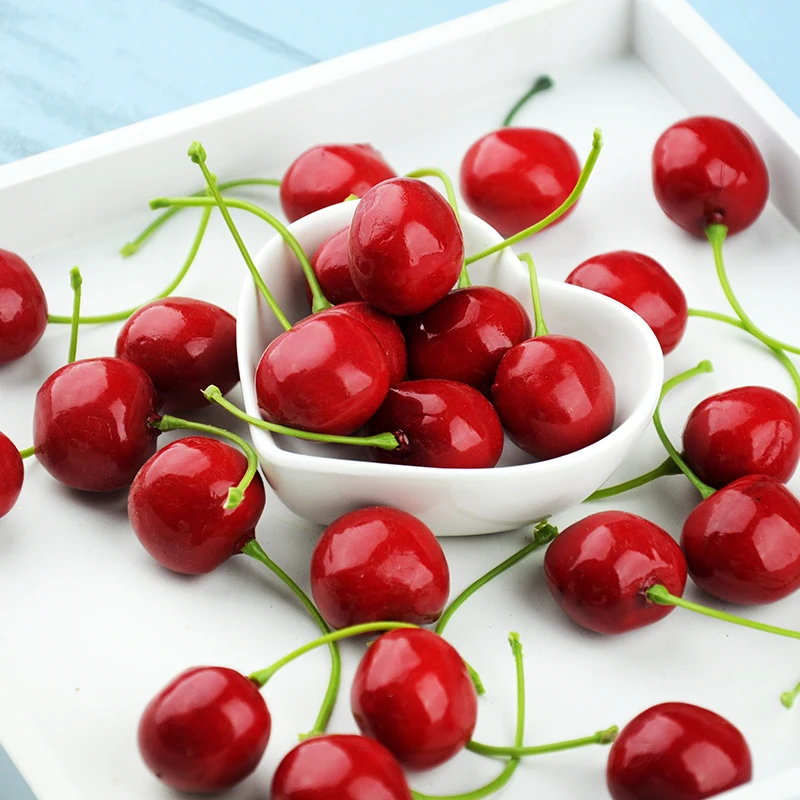 Reusable Simulation Small Cherry Cherries Artificial Red ...